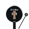 Easter Cross Black Plastic 5.5" Stir Stick - Round - Closeup