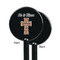 Easter Cross Black Plastic 5.5" Stir Stick - Single Sided - Round - Front & Back