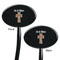 Easter Cross Black Plastic 7" Stir Stick - Double Sided - Oval - Front & Back