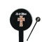 Easter Cross Black Plastic 7" Stir Stick - Round - Closeup