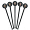 Easter Cross Black Plastic 7" Stir Stick - Round - Fan View