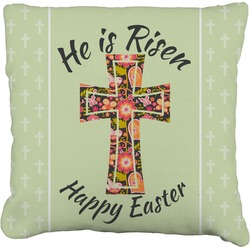 Easter Cross Faux-Linen Throw Pillow