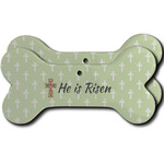 Easter Cross Ceramic Dog Ornament - Front & Back