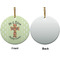 Easter Cross Ceramic Flat Ornament - Circle Front & Back (APPROVAL)