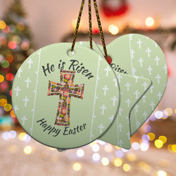 Easter Cross Ceramic Ornament