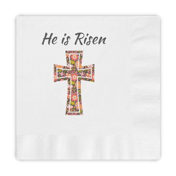 Custom Easter Cross Embossed Decorative Napkins