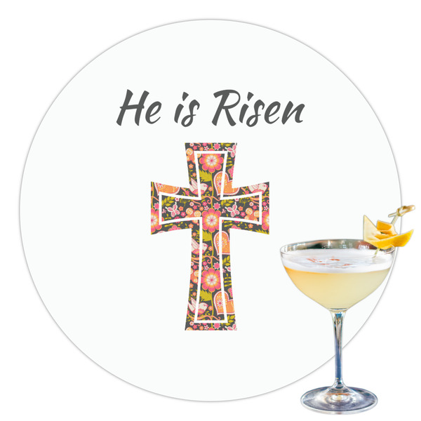 Custom Easter Cross Printed Drink Topper - 3.5"