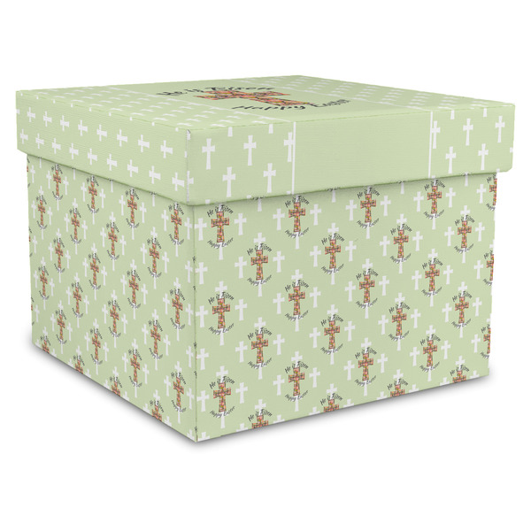 Custom Easter Cross Gift Box with Lid - Canvas Wrapped - X-Large