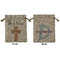 Easter Cross Medium Burlap Gift Bag - Front and Back