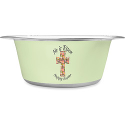 Easter Cross Stainless Steel Dog Bowl - Medium