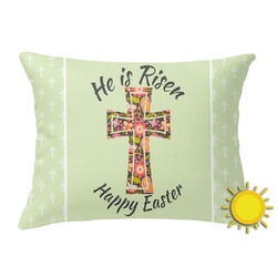 Easter Cross Outdoor Throw Pillow (Rectangular)
