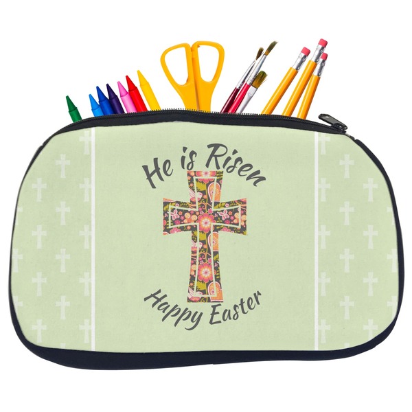 Custom Easter Cross Neoprene Pencil Case - Medium