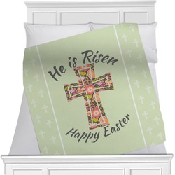 Easter Cross Minky Blanket - Twin / Full - 80"x60" - Single Sided