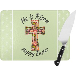 Easter Cross Rectangular Glass Cutting Board - Medium - 11"x8"