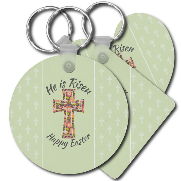 Custom Easter Cross Plastic Keychain