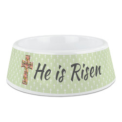 Easter Cross Plastic Dog Bowl - Medium