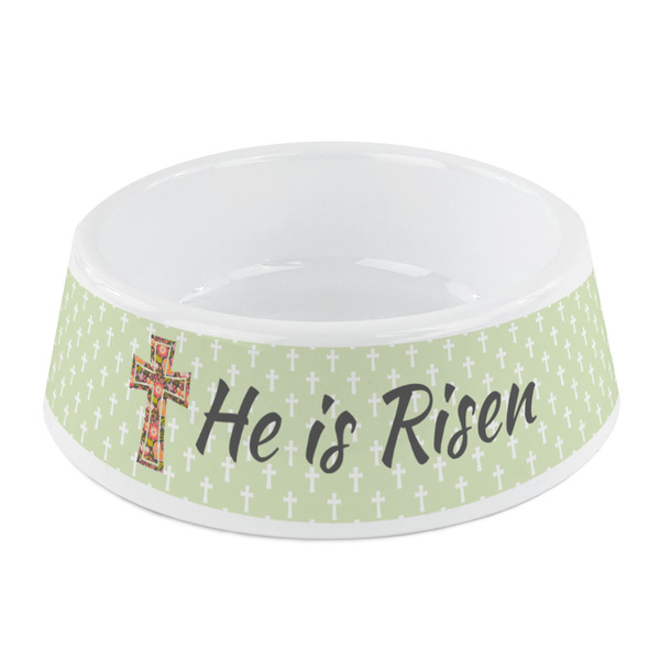 Custom Easter Cross Plastic Dog Bowl - Small