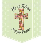 Easter Cross Iron On Faux Pocket