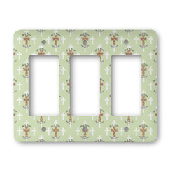 Easter Cross Rocker Style Light Switch Cover - Three Switch