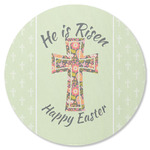 Easter Cross Round Rubber Backed Coaster