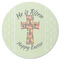 Easter Cross Round Coaster Rubber Back - Single