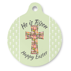 Easter Cross Round Pet ID Tag - Large