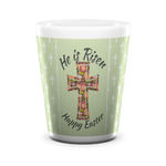 Easter Cross Ceramic Shot Glass - 1.5 oz - White - Set of 4