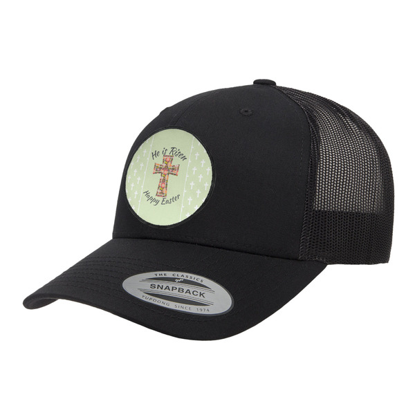 Custom Easter Cross Trucker Hat - Black