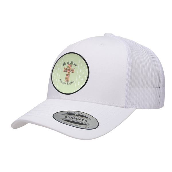 Custom Easter Cross Trucker Hat - White