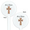 Easter Cross White Plastic 5.5" Stir Stick - Double Sided - Round - Front & Back