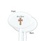 Easter Cross White Plastic 7" Stir Stick - Single Sided - Oval - Front & Back