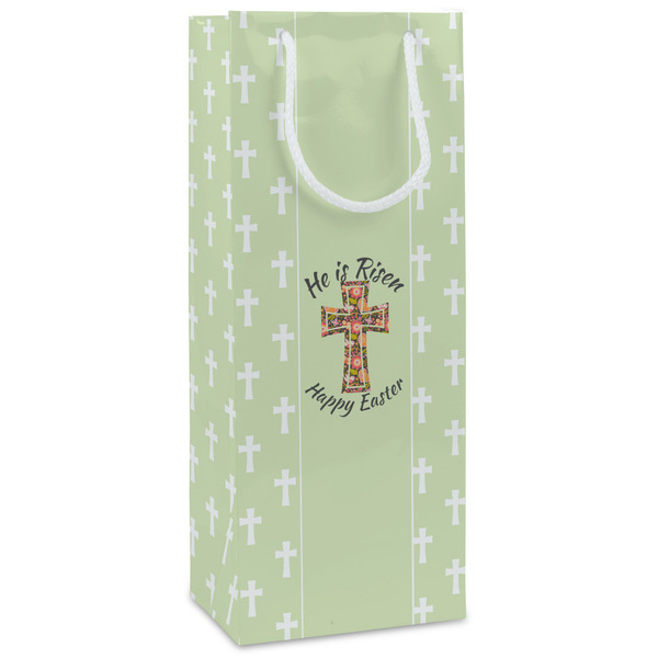 Custom Easter Cross Wine Gift Bags - Matte