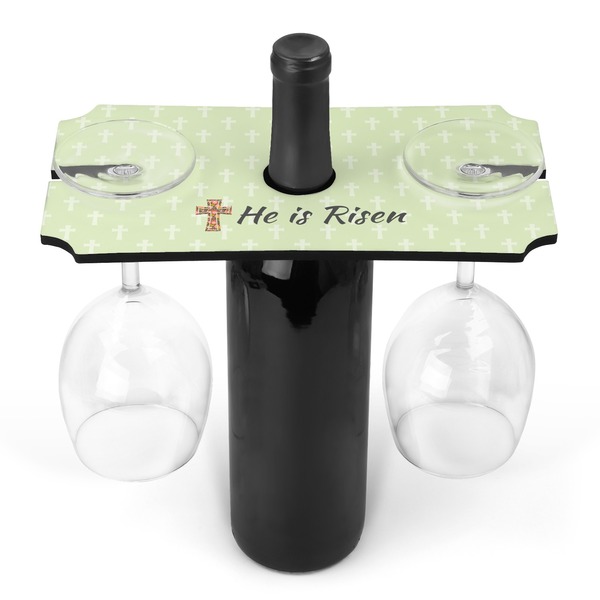 Custom Easter Cross Wine Bottle & Glass Holder