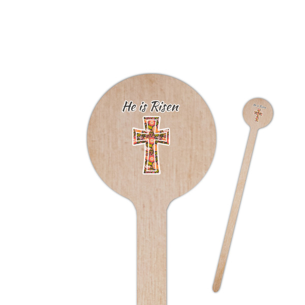 Custom Easter Cross 7.5" Round Wooden Stir Sticks - Double Sided