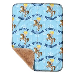 Custom Prince Sherpa Baby Blanket - 30" x 40" w/ Name All Over