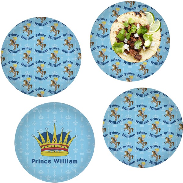 Custom Custom Prince Set of 4 Glass Lunch / Dinner Plate 10" (Personalized)