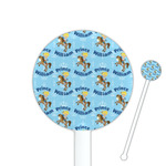 Custom Prince 5.5" Round Plastic Stir Sticks - White - Single Sided (Personalized)