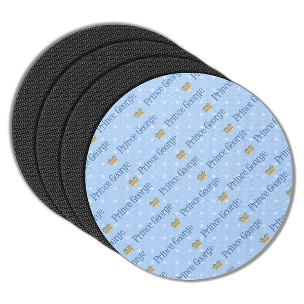 Custom Prince Round Rubber Backed Coasters - Set of 4 (Personalized)