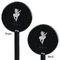 Ballerina Black Plastic 5.5" Stir Stick - Double Sided - Round - Front & Back