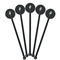 Ballerina Black Plastic 5.5" Stir Stick - Round - Fan View