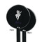 Ballerina Black Plastic 5.5" Stir Stick - Single Sided - Round - Front & Back