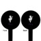 Ballerina Black Plastic 6" Food Pick - Round - Double Sided - Front & Back