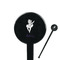 Ballerina Black Plastic 7" Stir Stick - Round - Closeup