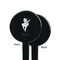 Ballerina Black Plastic 7" Stir Stick - Single Sided - Round - Front & Back