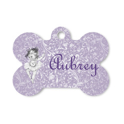 Ballerina Bone Shaped Dog ID Tag - Small (Personalized)