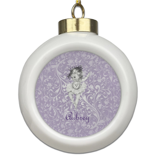 Custom Ballerina Ceramic Ball Ornament (Personalized)