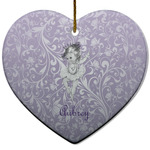 Ballerina Heart Ceramic Ornament w/ Name or Text