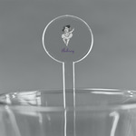 Ballerina 7" Round Plastic Stir Sticks - Clear (Personalized)