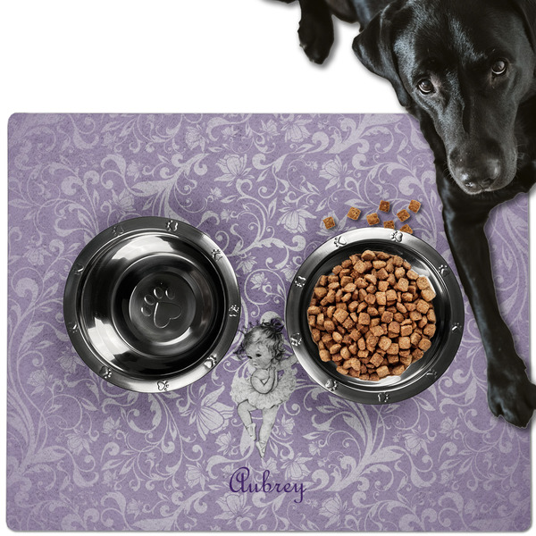 Custom Ballerina Dog Food Mat - Large w/ Name or Text