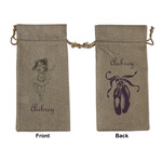 Ballerina Large Burlap Gift Bag - Front & Back (Personalized)